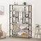 Mudmasa Bücherregal mit 6 Ebenen, Regal, Standregal, Büro-Bücherregal, Industrie, Metall Freistehendes Regal für Wohnzimmer, Bad, Küche, Flur, 30 x 120 x 180 cm, Grau