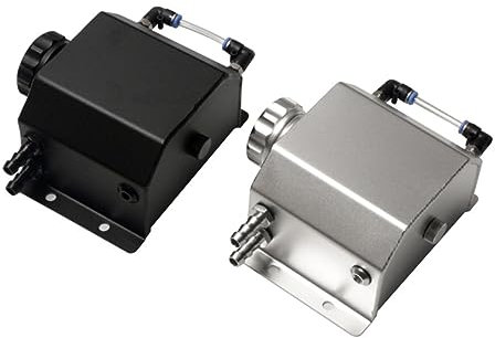 NIYANGLE Universal Fitment 1l Aluminum Catch Can Oil Separation Pot Silver Vehicle Oil Tank