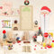 75Pcs Wichtel Zubehör mit Briefe Weihnachten Wichteltür Komplettset, Elfentür Beleuchtet Miniatur Wichtel Baustelle Kamin Staffelei Backset, Wichtelhaus Feentür Zum öffnen adventskalender DIY