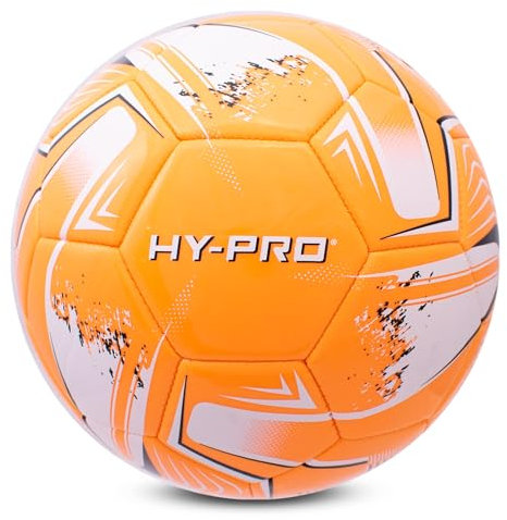 Hy-Pro Turbine Football - Size 5 with PVC for Enhanced Grip - Ideal Match Football for Training & Matches in All Weather Conditions, Orange