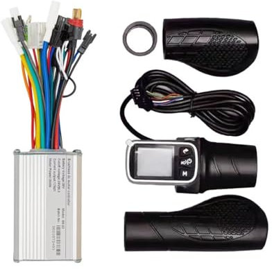 Kunray Brushless Motor Controller Kit 24V 36V 48V Controller 350W Ebike Controller mit LCD Display Bedienfeld Brushless Controller 36V Controller and Throttle E Roller Controller für Elektroroller