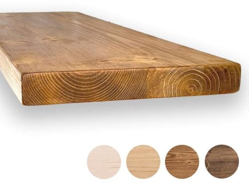 MoonTree Rustikales schwebendes Regal, 140 cm x 30 cm x 4.4 cm, Hell