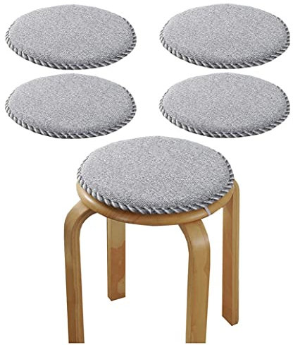 Rutschfeste runde Barhocker-Unterlagen mit elastischen Bändern, Grau, 4 Stück
