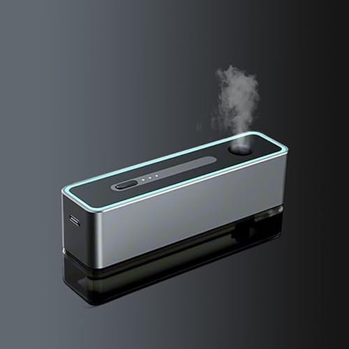 Waterless Diffuser for Essential Oil Nebulizer,Battery Operated Mini Scent Air Machine, Aromatherapy Atomizing Diffuser, 3 Mist Modes, Cycle Start for Bedroom, Home, Office,160-580 sq. ft (Silvery)
