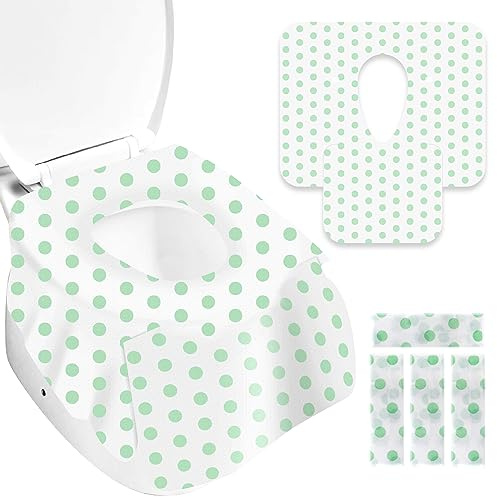 Gimars 30 Stück Einweg Toilettensitzbezug Einzeln verpackt, Übergroßer Toilettensitzabdeckung für Kinder und Erwachsene, WC Toilettenauflage mit rutschfesten Aufklebern für Kaufhaus, Krankenhaus usw.