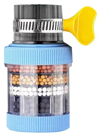 Filtre de robinet à 6 couches, purificateur d'eau de cuisine, douche, purificateur d'eau, accessoire de robinet de salle de bain pour eau dure Uws460 (D, 3 x 8 cm)