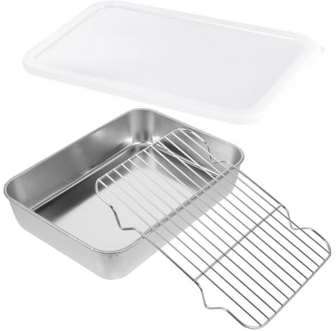 Gatuida -one Kitchen Prep Tray Includes BBQ Mesh Grill Oven Rack Grilling Pan Portable Food Storage Fridge Organizers Easy to Use Store