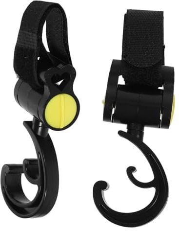 LIFKOME 2pezzi Ganci Per Passeggini Multiuso Ganci Per Appendere Borse Su Passeggini e Biciclette Realizzati in Materiali Plastici Robusti Facile Installazione Senza Perforazione Forte Cap