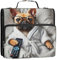 Funny Bulldog Cute Pet 3 Ring Binders D Ring Zipper Binder Organizer Binders with Strap Middle School Bag Fun Multi Pockets Large Portfolio-Ordner
