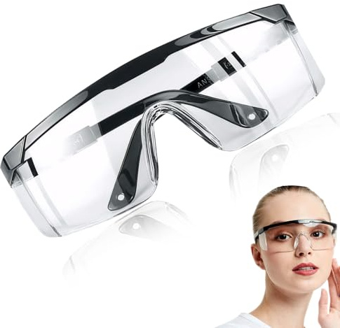 Eowppue - Gafas de seguridad (137 mm), color blanco