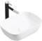 Flyshop Fregadero rectangular para baño, 17.9 pulgadas de largo, 12.6 pulgadas de ancho, 5.3 pulgadas de alto, encimera blanca sobre encimera, lavabo de cerámica de porcelana