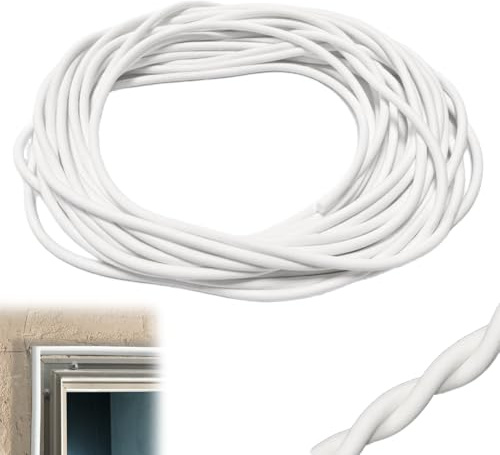5 Mètres Cordon D'étanchéité en Mousse, Bande D'étanchéité en Mousse de Silicone, Profilé de Remplissage Rond Blanc, Profilé de Remplissage de Joints, pour Portes, Fenêtres et Murs