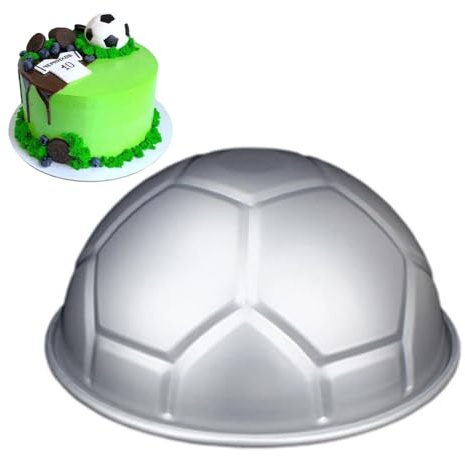 OPVXZAD Fußball-Kuchenformen zum Backen 8 inch, Kuchenform aus Metall in Fußballform, Fußball Kuchenform aus Aluminium, Sphärisch Kuchen Backblech Aluminium Football form Backform für Dessert