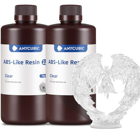 ANYCUBIC ABS-Like Resin 2.0 für alle Harz-3D-Drucker (Transluzent, 2 kg) | 3D Drucker Resin mit hoher zähigkeit, Präziseren Details, Geringem Geruch, breite kompatibilität