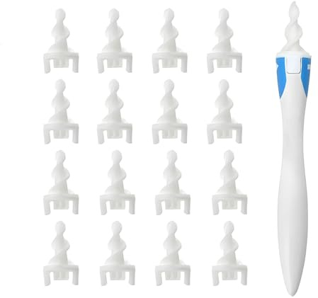 Ohrenschmalz Entferner, 360° Spirale Silikon Ohrreinige Sicheres und Weiches Ohrenschmalz Entferner Kinder mit 16 Abwaschbaren Ersatzköpfen Ear Cleaner für Kinder Erwachsene und Alle Familien