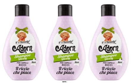 3X Adorn Shampoo Glossy für Lockiges Haar, Glanz und Weichheit, 250 ml,+ Italy shop Kostenloser Schlüsselanhänger