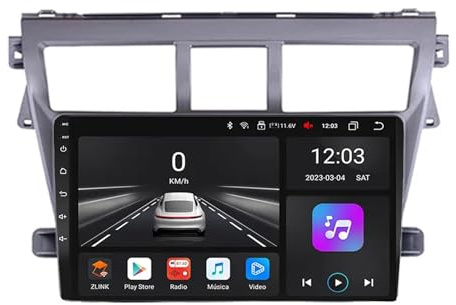 Radio para Automóvil con GPS para Toyota Vido Yaris 2008-2013 Android 15 9 Pulgadas Portátil de Pantalla de Coche Lien Miroir para, 8 Core 4G+64G