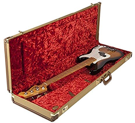 Fender 099 – 6163 – 400 Precision Bass Multi Fit Hardshell Case, Tweed senza Red Poodle Plush Interior
