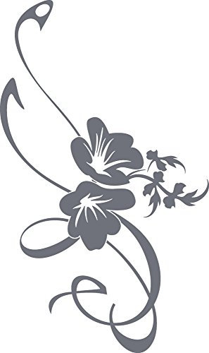 GRAZDesign Aufkleber Klodeckel Blumen Ornamente, Toilettendeckel Schild Badezimmer, Bad, WC Deckel Aufkleber, Toilettensitz WC-Sitz Deko, Klebefolie Größe 30x18cm, 071 Grau