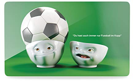 FIFTYEIGHT PRODUCTS / Frühstücksbrettchen „Fussball im Kopp (Resopal, 23 x 14 x 0.5 cm, Grün & Weiß, Made in Germany