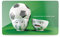 FIFTYEIGHT PRODUCTS / Frühstücksbrettchen „Fussball im Kopp (Resopal, 23 x 14 x 0.5 cm, Grün & Weiß, Made in Germany