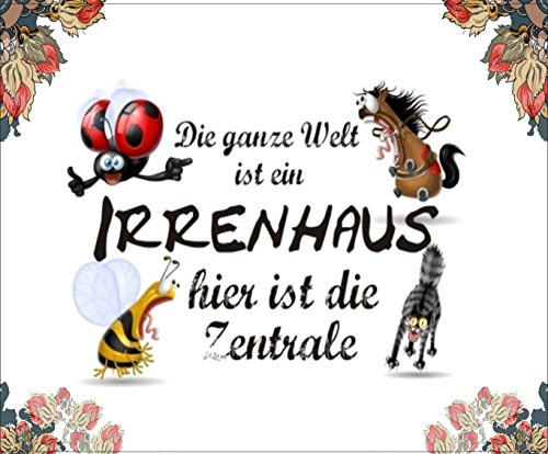 Crealuxe Mousepad personalisiert - Die ganze Welt ist EIN Irrenhaus... - Mauspad mit Motiv, Spruch oder Wunschtext – Mousepad für Büro/Gaming – Geschenkartikel Computerzubehör