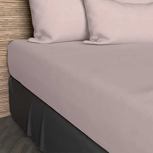 Soleil d'Ocre 611827 Drap Housse Coton 57 Fils Uni Rose 90 x 190 cm