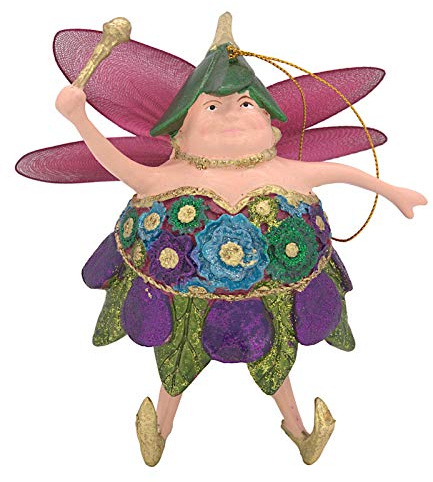 crafts & design Dicke Elfe, Fee, Deko Hänger, violett, grün, 15 cm