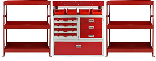 Monster Racking Fahrzeugeinrichtung Fahrzeugausbau Lieferwagenregal Metallregal Werkstattwagen Transporter Regalsystem Racking Werkzeugregal Werkstattregal Autoregal Transporterregal Fahrzeugregal Rot