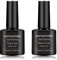 Senvenski Gel Nagellack Top und Base Coat Shellac No Wipe Art Set Soak Off UV LED Lack Glanz Spiegeleffekt Klar Harz Home Salon (TB001)