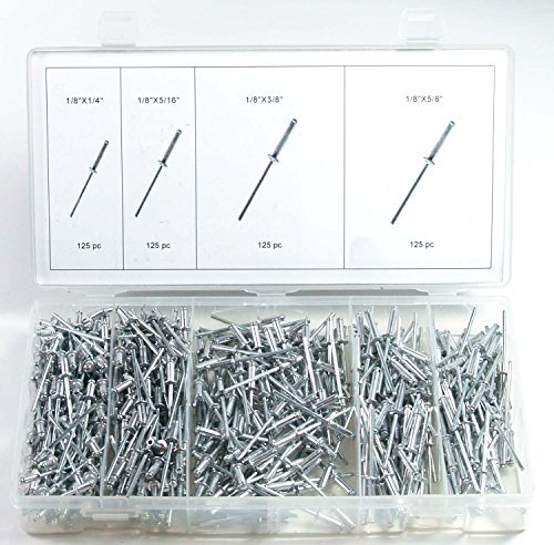 Craft-Equip 500 tlg. Blindnieten Set Sortiert Alu Stahl Popnieten Stahlnieten