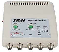 Sedea Amplificatore interno 11dB regolabile 4 Uscite antenna TNT TV rateau segnale