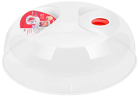 Flexzion Cubierta de Microondas Comida, Cubierta de Plato de 11.5 Pulgadas, Cubierta de Comida de Pl�Stico Libre de BPA, Transparente Protector Antisalpicaduras, con Agujero de