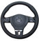 Shining Wheat Lenkradbezug für Volkswagen VW GOL Tiguan Passat B7 Passat CC Touran Jetta Mk6 Schwarz Leder