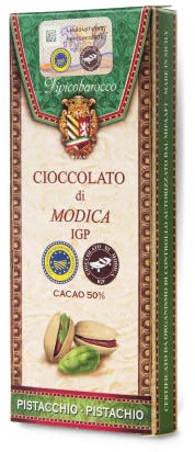 Cioccolata di modica aromatizzata al pistacchio