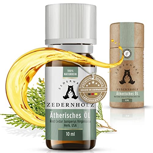 Zedernbär® | Ätherisches Zedernöl zum Auffrischen von Zedernholz, aromatisches Zedernholzöl, ätherisches Duftöl | 10ml
