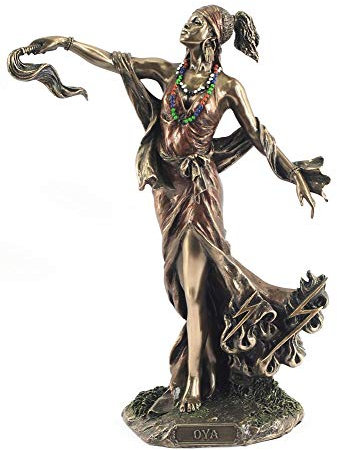 G&S Skulptur aus Afrikanischem Kunstharz, OYA Göttin des Windes und Wassers, Höhe 22 cm
