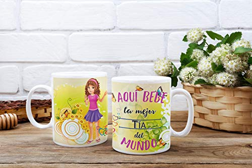 DeNuevo Tazas Desayuno Personalizadas y divertidas de Regalo (Tia Castaña)