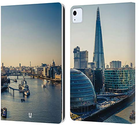 Head Case Designs Támesis Horizontes de La Ciudad Carcasa de Cuero Tipo Libro Compatible con Apple iPad Air 2020/2022