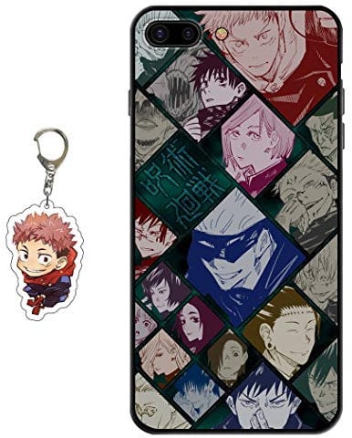Staremeplz Compatible iPhone 7 Plus/8 Plus Case - Anime Design with Figure Keychain, Soft Silicone Flexible TPU Animation Phone Case