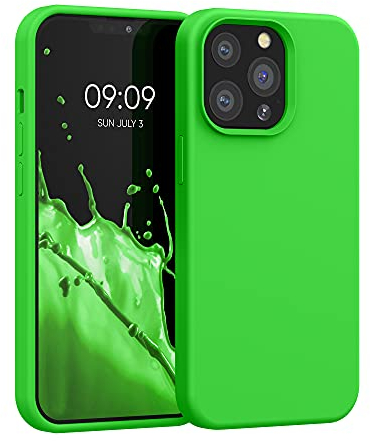 kwmobile Case Compatible with Apple iPhone 13 Pro Case - TPU Silicone Phone Cover with Soft Finish - Lime Green