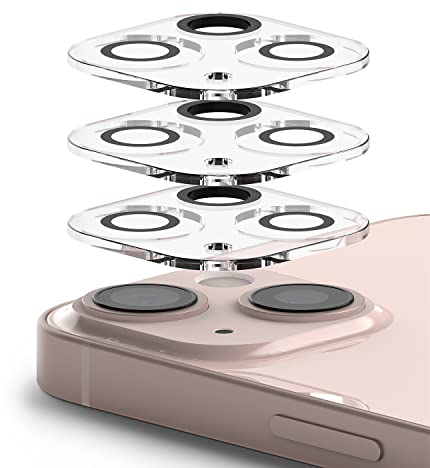 Ringke Protezione Fotocamera Compatibile con iPhone 13 Mini, iPhone 13 (3 Pezzi) Pellicola Vetro Temperato per Obiettivi Camera