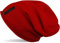 styleBREAKER Unisex Feinstrick Beanie Mütze mit weichem Fleece Innenfutter, warme Winter Strickmütze 04024065, Farbe:Rot