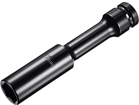 sourcing map 1/2 Drive by 17mm Thin Wall Impact 6 Point Socket, High Carbon Steel Metric Sizes (Only 6 Point Socket with Thin Wall Design)