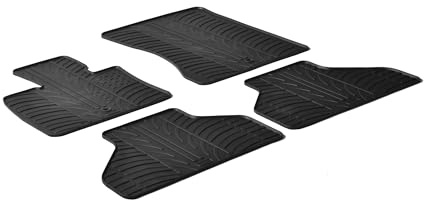 AROBA GL0354 Design Gummi Fußmatten kompatibel mit BMW X5 E70, X5M, M50d BJ. 03.2007-09.2013 erhöhter Rand 4 TLG Farbe Schwarz Gummimatten Automatten passgenau