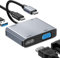 ABLEWE Hub USB C a VGA HDMI Adaptador con PD(100W) y USB 3.0 Porta, USB C Hub 4 en 1 Thunderbolt 3 a HDMI-4K VGA-1080P para MacBook Pro/MacBook Air/ChromeBook/DELL XPS 13/Samsung ECC.