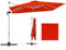 COSTWAY Ombrellone da Giardino 300 cm, Ombrellone Quadrato da Esterno con Rotazione a 360°, Inclinazione Regolabile, Base a Croce, 8 Stecche (Arancione, 300 x 300 x 261 cm)