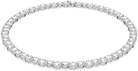 Swarovski Millenia necklace, Trilliant cut, White, Rhodium plated