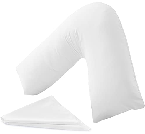 MH Traders Soft Support V Pillow with Pillowcase Orthopedic Support Pillow for Neck, Back & Shoulder Maternity & Pregnancy Pillow V Pillow with Microfiber Filling & Machine Washable