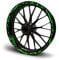 16-teiliges Set Felgenrandaufkleber Sticker für Motorrad Auto Felgen Future Design Komplett Set Felgenaufkleber für 15 16 17 18 19 Zoll MR017 (Neon Grün, Matt)